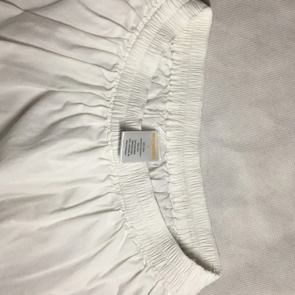 Gymboree size 5 white yellow blue trim elastic